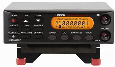 <p>
	Scanner Base/Mobile, 300 Channels, 7 Pre-Programmed Service banks + Private Bank, Bank Scaning, Close Call, Band Search, Frequency Steps Auto - 5 - 6.25 - 8.33 - 10 - 12.5KHz, Turbo Search, Frequency Skip, Memory Lock.<br />
	Frequency Range 25-87MHz, 108-174MHz, 406-512MHz, 806-960MHz.<br />
	Antenna Connection: BNC-Female.</p>
<p>
	<b>FEATURES, FUNCTIONS AND SPECIFICATIONS:</b><br />
	* Designed and Engineered in Japan<br />
	* Desktop/In-Car Unit: Compact unit ideal for the desktop or in-car mounting.<br />
	* 300 Channels: User can program total 300 channels Private, Emergency and Freenet banks have each 100 programmable channels.<br />
	* 7 Pre-Programmed Service Banks + Private Bank: Private, Emergency, Freenet, PMR, Aircraft, Marine, CB AM and amateur band.<br />
	* Bank Scanning: Scan Banks individually or select your own combination.<br />
	* Frequency Range: 25-87MHz, 108-174MHz, 406-512MHz, 806-960MHz.<br />
	* Close Call(TM)RF Capture Technology: Allows you to immediately lock into nearby transmissions. If someone transmit nearby, the scanner immediately detects and tunes in to the transmission. Ideal for use at events when the frequency being used is unknown.<br />
	* Frequency Steps: Auto 5 kHz, 6.25 kHz, 8.33 kHz(air band only), 10 KHz, 12.5 kHz.<br />
	* Band Search: The scanner has 23 pre-set search bands. You can search any of these bands to find your desired frequency.<br />
	* Turbo Search: Increases the search speed to 180 steps per second. This applies only to transmission bands with 5 kHz steps.<br />
	* Frequency Skip: Allows you to lockout unwanted frequencies that have continuous communications so that searching is faster. Shared between band Search and Service Scan and Close Call Search.<br />
	* Memory Lock: You can lock your programmed channels into the memory to prevent accidental re-programming.<br />
	* Memory Back Up.<br />
	* Size of Unit(mm): 132mm(W) x 142mm(D) x 42mm(H).<br />
	<b>FREQUENCY RANGE AND SERVICE:</b> 25.0000 MHz - 87.2950 MHz = VHF Low Band.<br />
	108.0000 MHz - 136.9916 MHz = Aircraft Band.<br />
	137.0000 MHz - 147.9937 = 2 Meter Amateur Band.<br />
	148.0000 MHz - 174.0000 = VHF High Band.<br />
	406.0000 MHz - 512.0000 = UHF Band.<br />
	806.0000 MHz - 960.0000 = Public Service Band.<br />
	<br />
	<b>PACKING INCLUDES:</b><br />
	* 1 Pc of UBC355CLT SCanner.<br />
	* 1 Pc of Telescopic Antenna.<br />
	* 1 Pc of Window Mount antenna.<br />
	* 1 Pc of AC Adaptor.<br />
	* 1 Pc of DC Power Cord.<br />
	* 1 Pc of Mounting Bracket.<br />
	* 1 Pc of Cigarette Lighter Cord.<br />
	* 1 Pc of Owners Manual.</p>
<p>
	&nbsp;<strong> PRICE &euro;150</strong></p>
