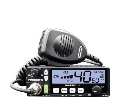 <p>
	40 channels AM / FM<br />
	&bull;&nbsp;12 / 24 V<br />
	&bull;&nbsp;Up/down channel selector<br />
	&bull;&nbsp;Volume adjustment and ON/OFF<br />
	&bull;&nbsp;Manual squelch and ASC<br />
	&bull;&nbsp;Multi-functions LCD display<br />
	&bull;&nbsp;S-meter<br />
	&bull;&nbsp;Public Address<br />
	&bull;&nbsp;Talkback<br />
	&bull;&nbsp;ANL filter, NB<br />
	&bull;&nbsp;Compander<br />
	&bull;&nbsp;F function key<br />
	&bull;&nbsp;Beep Function<br />
	&bull;&nbsp;Roger Beep<br />
	&bull;&nbsp;VOX<br />
	&bull;&nbsp;Noise Gate<br />
	&bull;&nbsp;Mode switch AM / FM<br />
	&bull;&nbsp;Preset channel programmable<br />
	&bull;&nbsp;TOT (Time out timer)<br />
	&bull;&nbsp;Front microphone plug<br />
	&bull;&nbsp;External loudspeaker jack</p>
<p>
	Frequency ranges: from 26.965 MHz to 27.405 MHz<br />
	&bull;&nbsp;Antenna impedance: 50 ohms<br />
	&bull;&nbsp;Power supply: 12 V / 24 V<br />
	&bull;&nbsp;Size: 125 (W) x 180 (D) x 45 (H)<br />
	&bull;&nbsp;Weight: 0.9 kg<br />
	&bull;&nbsp;Filter: ANL (Automatic Noise Limiter) built-in</p>
<p>
	PRICE &euro;129</p>
<p>
	&nbsp;</p>
<p>
	&nbsp;</p>
<p>
	&nbsp;</p>
<p>
	&nbsp;</p>
<p>
	&nbsp;</p>
