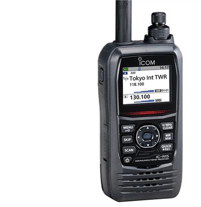 <p>
	&nbsp;</p>
<p>
	<strong>IC-R15 Communications Receiver</strong></p>
<p>
	The IC-R15 is a handheld communications receiver that allows you to listen to various radio signals including aviation and Amateur and marine between 108 - 500 MHz in AM/FM modes. It also allows you to listen to radio broadcasting between 76-108 MHz (WFM). This receiver features an intuitive user interface making it easy even for beginners who want to get straight on to listen to what is on the air. Equipped with various other functions including simultaneous reception of two signals and high-speed scanning the IC-R15 will also satisfy the more experienced enthusiasts who already enjoy receiving and listening to radio signals.</p>
<p>
	<b>Dualwatch Operation</b><br />
	The Dualwatch function* enables receiving various signals at the same time. While receiving on A Band, it is possible to scan B Band, so you never miss a chance to capture signals. For example, you could listen and receive on the movements of two different aircraft at the same time.<br />
	<small>* Simultaneously receive VHF/VHF, UHF/UHF, and VHF/UHF band combinations. </small></p>
<p>
	<b>Large Colour LCD with Simple Icon Menu </b><br />
	The IC-R15&rsquo;s large colour LCD provides excellent visibility for all the information displayed. Together with the graphical icon menu, this make the IC-R15 extremely intuitive to use and easy to understand the displayed received information, broadcasting station, airport names and so on.</p>
<p>
	<b>Simple Mode</b><br />
	Frequencies are registered by category in simple mode. You can receive signals by simply selecting the frequency that you want to listen to. By registering frequencies that are often listened as favourites, it is possible to access them more easily.</p>
<p>
	<b>Intuitive user interface for ease of use.</b><br />
	The multifunction key supports smooth access and selection of each function. Together with the frequently used SCAN and SKIP keys that are allocated independently provide ease of operation. Add the highly visible colour display provides intuitive operation and you have all the tools to quickly identify your target signal.</p>
<p>
	<b>Save your Audio to a microSD Card</b><br />
	A built-in recording function enables simultaneous recording of two signals and saves the received audio on a microSD card as a WAV file. Even if you miss the audio, the recorded audio can be played back on the IC-R15 or on your PC. Information such as frequency, mode, S-meter, and time (user setting) can also be recorded with the audio and so you can find out later when the audio was recorded.</p>
<p>
	<b>Built-in Bluetooth Function</b><br />
	The built-in Bluetooth function removes the inconvenience of cabling headsets and earphones, allowing you to concentrate on your scanning.<br />
	<small>*Bluetooth connection has not been tested for all Bluetooth compatible devices with this product. This does not guarantee that all devices will work with this product. </small></p>
<p>
	<b>IPX7 Waterproof Construction </b><br />
	The IC-R15 features IPX7* waterproofing and pro-grade construction so it can be used in outdoors at airports, around the coast or out when the weather isn&#39;t so good.<br />
	<small>* Submersible in 1 m depth of water for 30 minutes. </small></p>
<p>
	<b>High Speed Scanning of 150 Channels per Second</b><br />
	A built-in High-Speed Scan of 150 channels per second (in VFO mode) allows you to quickly capture radio signals.</p>
<p>
	<i>Various Scan Functions Include</i><br />
	?Full Scan?Band Scan ?Program Scan?Auto Memory Write Scan ?Memory Scan?Skip Scan?Tone Scan ?Link Scan ?Group Scan?Group Link Scan?Favourite Channel Scan</p>
<p>
	<b>Receiving Only Audio Signal*</b><br />
	The VSC (Voice Squelch Control) function automatically skips undesired signals such as control signals, unmodulated signals, and receiving only voice communication in scanning. You can use the VSC together with various other signalling functions.<br />
	<small>*In FM / FM-N mode</small></p>
<p>
	<b>Chargeable with a USB Type-C Cable</b><br />
	The USB Type-C&trade; terminal on the side of the IC-R15 enables you to charge from an external battery even if the internal battery runs out.</p>
<p>
	<b>Operation Time</b><br />
	Approximately 13 hours* of operating time is provided with the BP-278 Lithium-ion battery pack.<br />
	<small>*AF10% distortion with external speakers (8 &Omega; load) </small></p>
<p>
	&nbsp;</p>
<p>
	<b>Other Features</b><br />
	&bull; USB/SD storage<br />
	&bull; Power Save function<br />
	&bull; Auto power OFF function<br />
	&bull; Battery level display function<br />
	&bull; Key lock function<br />
	&bull; Monitor function (Cancelling squelch)<br />
	&bull; CTCSS, DTCS with reverse tone squelch function<br />
	&bull; Frequency shift function<br />
	&bull; Auto squelch function<br />
	&bull; Selectable tuning steps (13 Types)<br />
	&bull; Squelch monitor function<br />
	&bull; RF attenuator<br />
	&bull; ANL function<br />
	&bull; Temporary skip function</p>
<p>
	&nbsp;</p>
<p>
	<span id="ctl00_ContentPlaceHolder1_DescriptionLabel"><font size="4" style="font-family:Arial"><font size="4" style="font-family:Arial"><font size="4" style="font-family:Arial"><font size="4" style="font-family:Arial"><font size="4" style="font-family:Arial"><font size="4" style="font-family:Arial"><font color="#00429A"><b>This&nbsp; scanner comes already with memories pre programmed by us with receive frequencies&nbsp; of the following</b></font></font></font></font></font></font></font></span></p>
<p>
	<span id="ctl00_ContentPlaceHolder1_DescriptionLabel"><font size="4" style="font-family:Arial"><font size="4" style="font-family:Arial"><font size="4" style="font-family:Arial"><font size="4" style="font-family:Arial"><font size="4" style="font-family:Arial"><font size="4" style="font-family:Arial"><font color="#00429A"><b>Civil Aircraft, Military Aircraft ,</b></font></font></font></font></font></font></font></span></p>
<p>
	<span id="ctl00_ContentPlaceHolder1_DescriptionLabel"><font size="4" style="font-family:Arial"><font size="4" style="font-family:Arial"><font size="4" style="font-family:Arial"><font size="4" style="font-family:Arial"><font size="4" style="font-family:Arial"><font size="4" style="font-family:Arial"><font color="#00429A"><b>Rescue Helicopters.</b></font></font></font></font></font></font></font></span></p>
<p>
	<span id="ctl00_ContentPlaceHolder1_DescriptionLabel"><font size="4" style="font-family:Arial"><font size="4" style="font-family:Arial"><font size="4" style="font-family:Arial"><font size="4" style="font-family:Arial"><font size="4" style="font-family:Arial"><font size="4" style="font-family:Arial"><font color="#00429A"><b>Marine Radio and Coastguard, </b></font></font></font></font></font></font></font></span></p>
<p>
	<span id="ctl00_ContentPlaceHolder1_DescriptionLabel"><font size="4" style="font-family:Arial"><font size="4" style="font-family:Arial"><font size="4" style="font-family:Arial"><font size="4" style="font-family:Arial"><font size="4" style="font-family:Arial"><font size="4" style="font-family:Arial"><font color="#00429A"><b>Ham Radio Vhf and Uhf,</b></font></font></font></font></font></font></font></span></p>
<p>
	<span id="ctl00_ContentPlaceHolder1_DescriptionLabel"><font size="4" style="font-family:Arial"><font size="4" style="font-family:Arial"><font size="4" style="font-family:Arial"><font size="4" style="font-family:Arial"><font size="4" style="font-family:Arial"><font size="4" style="font-family:Arial"><font color="#00429A"><b>Two way Walkie Talkies,</b></font></font></font></font></font></font></font></span></p>
<p>
	<span id="ctl00_ContentPlaceHolder1_DescriptionLabel"><font size="4" style="font-family:Arial"><font size="4" style="font-family:Arial"><font size="4" style="font-family:Arial"><font size="4" style="font-family:Arial"><font size="4" style="font-family:Arial"><font size="4" style="font-family:Arial"><font color="#00429A"><b>Car Rallies ,</b></font></font></font></font></font></font></font></span></p>
<p>
	<span id="ctl00_ContentPlaceHolder1_DescriptionLabel"><font size="4" style="font-family:Arial"><font size="4" style="font-family:Arial"><font size="4" style="font-family:Arial"><font size="4" style="font-family:Arial"><font size="4" style="font-family:Arial"><font size="4" style="font-family:Arial"><font color="#00429A"><b>Ex Milsat freqs used by Radio Pirates </b></font></font></font></font></font></font></font></span></p>
<p>
	<span id="ctl00_ContentPlaceHolder1_DescriptionLabel"><font size="4" style="font-family:Arial"><font size="4" style="font-family:Arial"><font size="4" style="font-family:Arial"><font size="4" style="font-family:Arial"><font size="4" style="font-family:Arial"><font size="4" style="font-family:Arial"><font color="#00429A"><b>PMR 446 frequencies</b></font></font></font></font></font></font></font></span></p>
<p>
	&nbsp;</p>
<p>
	&nbsp;PRICE &euro;529 FULLY PROGRAMMED</p>
<p>
	&nbsp;</p>
<p>
	&nbsp;</p>
<p>
	&nbsp;</p>
<p>
	&nbsp;</p>
<p>
	&nbsp;</p>
<p>
	&nbsp;</p>
<p>
	&nbsp;</p>
<p>
	&nbsp;</p>
<p>
	&nbsp;</p>
<p>
	&nbsp;</p>
