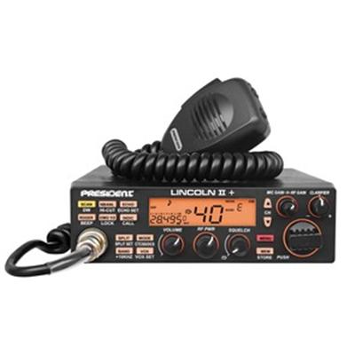 <p>
	<strong>FEATURES, FUNCTIONS AND SPECIFICATIONS:</strong><br />
	- Rotary switch and Up/down channel selector<br />
	- VFO Mode<br />
	- Volume adjustment and ON/OFF<br />
	- RF Power<br />
	- Manual squelch and ASC<br />
	- Multi-function LCD display<br />
	- Frequencies display<br />
	- S-meter<br />
	- Public Address<br />
	- Vox function (Hands free)<br />
	- ANL filter , NB and HI-CUT<br />
	- RF Gain / Mike gain<br />
	- Clarifier<br />
	- Channels and memories scan<br />
	- 6 Memories<br />
	- CTCSS (38 tones)<br />
	- DCS (104 codes)<br />
	- Dim<br />
	- MENU fonction key<br />
	- Beep Function<br />
	- Roger Beep<br />
	- Mode switch AM/FM/LSB/USB/CW<br />
	- Dual watch<br />
	- Key locking<br />
	- SWR (Power Reading /SWR)<br />
	- Preset 9/19<br />
	- TOT (Time Out Timer) adjustable<br />
	- Front microphone plug</p>
<p>
	Some of the differences (basicly small changes) &nbsp;between Lincoln-2 V3 and Lincoln-2Plus:<br />
	- Maximum Output Power 35W (small change)<br />
	- Firmware is updated<br />
	- Software is free available to see display of radio on a PC and has following functions<br />
	- The switch CH9/CH19 can be programmed with 2 other channels/frequencies<br />
	- Option to give the bands a name<br />
	- After modification te radio covers also 12M, new spectrum is 24.715-30.105 MHz</p>
<p>
	Bands</p>
<table border="0" cellpadding="0" cellspacing="5" style="margin-left:40px;">
	<tbody>
		<tr>
			<td class="carac">
				&nbsp;</td>
			<td class="carac">
				:</td>
			<td class="carac">
				10 + 12</td>
		</tr>
		<tr>
			<td class="carac">
				Modulation modes</td>
			<td class="carac">
				:</td>
			<td class="carac">
				AM/FM/LSB/USB/CW</td>
		</tr>
		<tr>
			<td class="carac">
				Frequency ranges</td>
			<td class="carac">
				:</td>
			<td class="carac">
				from 28.000 MHz to 29.700 MHz / from 24.880 Mhz to 24.980 Mhz</td>
		</tr>
		<tr>
			<td class="carac">
				CTCSS</td>
			<td class="carac">
				:</td>
			<td class="carac">
				38 tones</td>
		</tr>
		<tr>
			<td class="carac">
				DCS</td>
			<td class="carac">
				:</td>
			<td class="carac">
				104 codes</td>
		</tr>
		<tr>
			<td class="carac">
				Antenna impedance</td>
			<td class="carac">
				:</td>
			<td class="carac">
				50 ohms</td>
		</tr>
		<tr>
			<td class="carac">
				Power supply</td>
			<td class="carac">
				:</td>
			<td class="carac">
				13.2 V</td>
		</tr>
		<tr>
			<td class="carac">
				Dimensions H x W x D (in mm)</td>
			<td class="carac">
				:</td>
			<td class="carac">
				52 x 170 x 250</td>
		</tr>
		<tr>
			<td class="carac">
				Weight</td>
			<td class="carac">
				:</td>
			<td class="carac">
				1.4 kg</td>
		</tr>
		<tr>
			<td class="carac">
				Accessories supplied</td>
			<td class="carac">
				:</td>
			<td class="carac">
				power cord with fuse<br />
				1 microphone and its hanger<br />
				1 mounting bracket with fixing screws</td>
		</tr>
	</tbody>
</table>
<div style="font-weight:bold; margin-left:20px; margin-top:20px;">
	- Transmission</div>
<table border="0" cellpadding="0" cellspacing="5" style="margin-left:40px;">
	<tbody>
		<tr>
			<td class="carac">
				Frequency allowance</td>
			<td class="carac">
				:</td>
			<td class="carac">
				+/- 300 Hz</td>
		</tr>
		<tr>
			<td class="carac">
				Carrier power</td>
			<td class="carac">
				:</td>
			<td class="carac">
				12 W AM / 35 W FM / 35 W USB-LSB / 12 W CW</td>
		</tr>
		<tr>
			<td class="carac">
				Transmission interference</td>
			<td class="carac">
				:</td>
			<td class="carac">
				inferior to - 50 dBc</td>
		</tr>
		<tr>
			<td class="carac">
				Audio response</td>
			<td class="carac">
				:</td>
			<td class="carac">
				300 Hz to 3 kHz</td>
		</tr>
		<tr>
			<td class="carac">
				Emitted power in the adj. channel</td>
			<td class="carac">
				:</td>
			<td class="carac">
				inferior to 20 &micro;W</td>
		</tr>
		<tr>
			<td class="carac">
				Microphone sensitivity</td>
			<td class="carac">
				:</td>
			<td class="carac">
				3 mV</td>
		</tr>
		<tr>
			<td class="carac">
				Drain</td>
			<td class="carac">
				:</td>
			<td class="carac">
				6 A (with modulation)</td>
		</tr>
		<tr>
			<td class="carac">
				Modulated signal distortion</td>
			<td class="carac">
				:</td>
			<td class="carac">
				2 %</td>
		</tr>
	</tbody>
</table>
<div style="font-weight:bold; margin-left:20px; margin-top:20px;">
	- Reception</div>
<table border="0" cellpadding="0" cellspacing="5" style="margin-left:40px;">
	<tbody>
		<tr>
			<td class="carac">
				Maxi. sensitivity at 20 dB sinad</td>
			<td class="carac">
				:</td>
			<td class="carac">
				0,7 &mu;V -110 dBm (AM)<br />
				0,35 &mu;V -116 dBm (FM)<br />
				0.28&micro;V-118 dBm (USB/LSB/CW)</td>
		</tr>
		<tr>
			<td class="carac">
				Frequency response</td>
			<td class="carac">
				:</td>
			<td class="carac">
				300 Hz to 3 kHz</td>
		</tr>
		<tr>
			<td class="carac">
				Adjacent channel selectivity</td>
			<td class="carac">
				:</td>
			<td class="carac">
				60 dB</td>
		</tr>
		<tr>
			<td class="carac">
				Maximum audio power</td>
			<td class="carac">
				:</td>
			<td class="carac">
				3 W</td>
		</tr>
		<tr>
			<td class="carac">
				Squelch sensitivity</td>
			<td class="carac">
				:</td>
			<td class="carac">
				mini 0.2 &mu;V - 120 dBm<br />
				maxi 1 mV - 47 dBm</td>
		</tr>
		<tr>
			<td class="carac">
				Frequency image rejection rate</td>
			<td class="carac">
				:</td>
			<td class="carac">
				60 dB</td>
		</tr>
		<tr>
			<td class="carac">
				Intermediate frequency rej. rate</td>
			<td class="carac">
				:</td>
			<td class="carac">
				70 dB</td>
		</tr>
		<tr>
			<td class="carac">
				Drain</td>
			<td class="carac">
				:</td>
			<td class="carac">
				400 mA nominal, 600 mA max</td>
		</tr>
	</tbody>
</table>
<p>
	&nbsp;</p>
<p>
	&nbsp;</p>
<p>
	&nbsp;</p>
<p>
	<span style="font-style:italic; font-size:0.8em;">Dimensions H x W x D (in mm) :</span> 52 x 170 x 250<br />
	<span style="font-style:italic; font-size:0.8em;">Weight :</span> 1.4 kg</p>
<p>
	&nbsp;</p>
<p>
	PRICE &euro;335&nbsp; including modifications</p>
