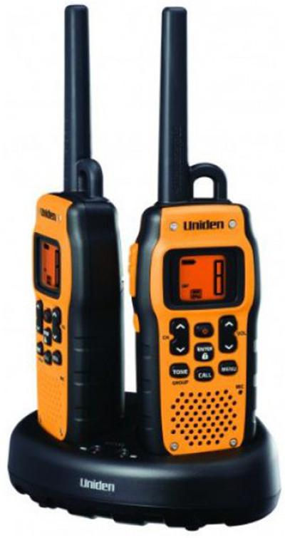 <p>
	Transceivers PMR446 Portable, IPX7, <b>TWIN SET</b>.<br />
	Submersible, Water Proof and <b>FLOATING !</b><br />
	Delivered complete with Dual Charger Cradle.<br />
	The ideal device for outdoor sports, hobby and work.</p>
<p>
	&nbsp;IPX7 = Allows for the radio to be submersed in up to 1 meter for 30 minutes.<br />
	&nbsp;Key Lock On/Off<br />
	&nbsp;Floating Capability<br />
	&nbsp;Beep Tone On/Off<br />
	&nbsp;Large Backlit LCD<br />
	&nbsp;Battery Save<br />
	&nbsp;Privacy Code: 38 CTCSS and 83 DCS<br />
	&nbsp;Battery Low Alert<br />
	&nbsp;Group Code: 122 Code<br />
	&nbsp;Memory Back up<br />
	&nbsp;Group Call<br />
	&nbsp;Auto Squelch<br />
	&nbsp;Direct Call with Name Display<br />
	&nbsp;Auto Repeat<br />
	&nbsp;Automatic Channel Change<br />
	&nbsp;Vibrator<br />
	&nbsp;Channel Scan<br />
	&nbsp;Channel Monitor<br />
	&nbsp;10 Call Tones<br />
	&nbsp;Include Rechargeable NiMH Battery Packs<br />
	&nbsp;Battery Level Meter: 3 Steps<br />
	&nbsp;Volume Setting: 8 Steps (Including Mute)</p>
<p>
	Height excluding aerial&nbsp; 132 mm</p>
<p>
	Height including aerial 225 mm</p>
<p>
	Width at base 55 mm</p>
<p>
	Depth 33 mm</p>
<p>
	&nbsp;<em><strong>Ideal for walking groups</strong></em></p>
<p>
	<strong>PRICE &euro;125 PAIR</strong></p>
<p>
	&nbsp;</p>
