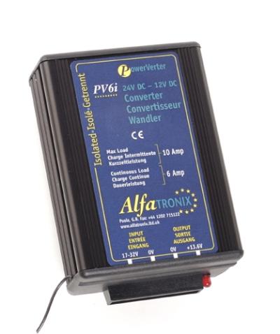 <p><span id="ctl00_ContentPlaceHolder1_DescriptionLabel">
<div class="seperate">
<h3>Description of Alfatronix PV6i</h3>
<p class="description">High Quality 24 volt to 12 volt,&nbsp;6-10 amp isolated dropper.</p>
<p class="description">Suitable for petro-chemical applications</p>
<div class="seperate">
<h3>&nbsp;Specification</h3>
<p>Typical applications include: installations of mobile and cellular radio communications equipment, telemetry systems, refrigeration, televisions etc on trucks, buses, forestry and off road vehicles as well as boats and yachts and a variety of industrial applications.</p>
</div>
</div>
</span></p>