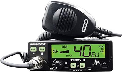 <p>
	<strong>FEATURES, FUNCTIONS AND SPECIFICATIONS:</strong><br />
	&bull; 40 channels AM / FM / UK FM<br />
	&bull; Up/down channel selector<br />
	&bull; Volume adjustment and ON/OFF<br />
	&bull; Manual squelch and ASC<br />
	&bull; Multi-functions LCD display<br />
	&bull; S-meter<br />
	&bull; ANL filter, NB<br />
	&bull; VOX<br />
	&bull; F function key<br />
	&bull; Beep Function<br />
	&bull; Mode switch AM / FM<br />
	&bull; Preset channel programmable<br />
	&bull; Front microphone plug<br />
	&bull; External loudspeaker jack<br />
	<br />
	<strong>General</strong><br />
	&bull; Number of channels: 40<br />
	&bull; Modulation modes: AM / FM<br />
	&bull; Frequency ranges: from 26.965 MHz to 27.405 MHz<br />
	&bull; Antenna impedance: 50 ohms<br />
	&bull; Power supply: 12 V<br />
	&bull; Size: 125 (W) x 151 (D) x 45 (H)<br />
	&bull; Weight: 0.9 kg<br />
	&bull; Filter: ANL (Automatic Noise Limiter) built-in<br />
	<br />
	<strong>Transmission</strong><br />
	&bull; Frequency allowance:&nbsp; +/- 200 Hz<br />
	&bull; Carrier power: 4 W AM / 4 W FM<br />
	&bull; Transmission interference: inferior to 4 nW (- 54 dBm)<br />
	&bull; Audio response: 300 Hz to 3 KHz<br />
	&bull; Emitted power in the adj. channel: inferior to 20 &mu;W<br />
	&bull; Microphone sensitivity: 7 mV<br />
	&bull; Drain: 1,7 A (with modulation)<br />
	&bull; Modulated signal distortion:&nbsp;2 %<br />
	<br />
	<strong>Reception</strong><br />
	&bull; Maxi. sensitivity at 20 dB sinad:<br />
	&hellip;0.5 &mu;V - 113 dBm AM<br />
	&hellip;0.35 &mu;V - 116 dBm FM<br />
	&bull; Frequency response: 300 Hz to 3 kHz<br />
	&bull; Adjacent channel selectivity: 60 dB<br />
	&bull; Maximum audio power: 2.5 W<br />
	&bull; Squelch sensitivity:<br />
	&hellip;minimum 0.2 &mu;V - 120 dBm<br />
	&hellip;maximum 1 mV - 47 dBm<br />
	&bull; Frequency image rejection rate: 60 dB<br />
	&bull; Intermediate frequency rej. rate: 70 dB<br />
	&bull; Drain: 160 ~ 420 mA</p>
<p>
	PRICE &euro;109</p>
